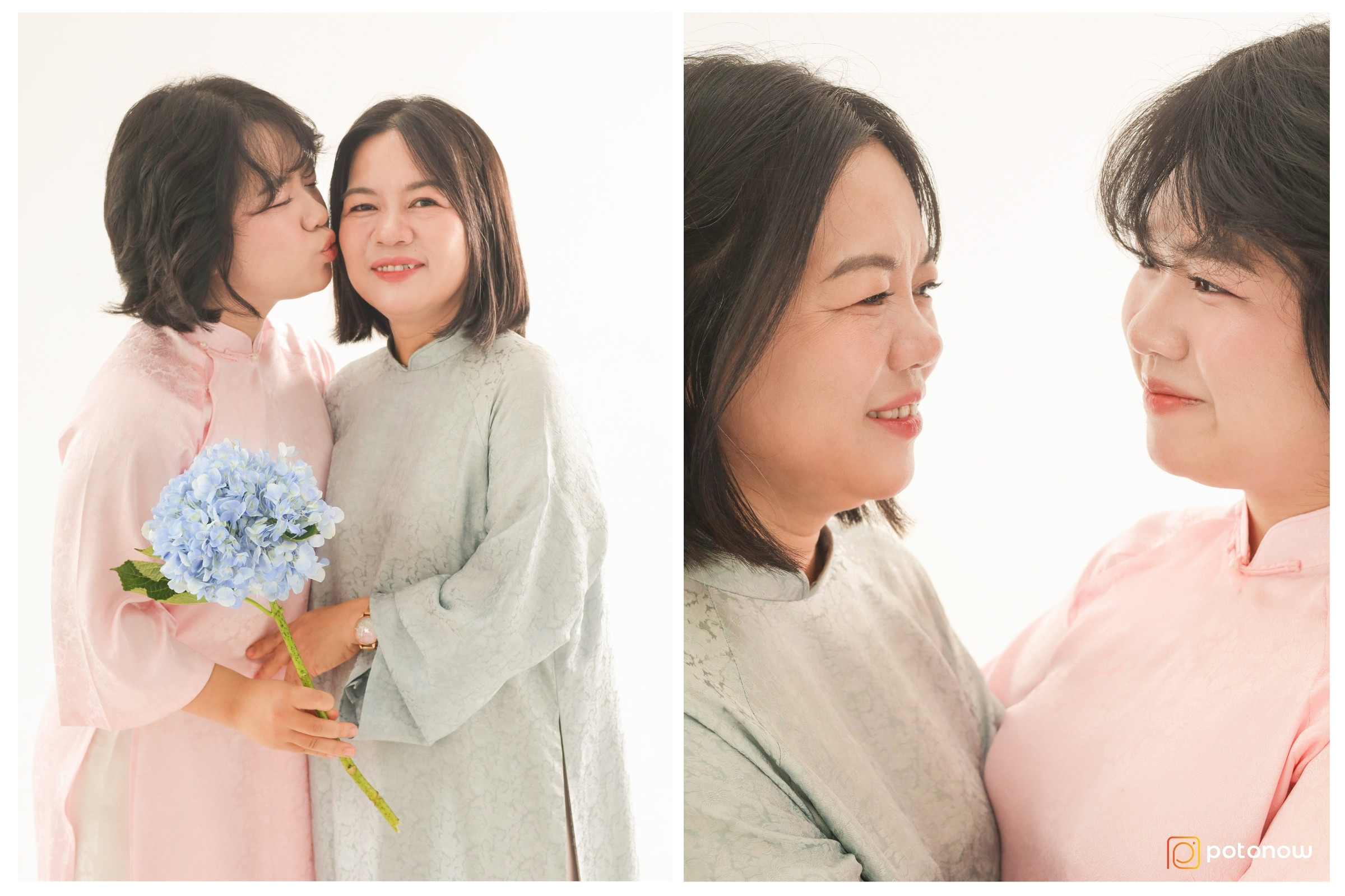 Hôn má hoặc cười với nhau.jpg