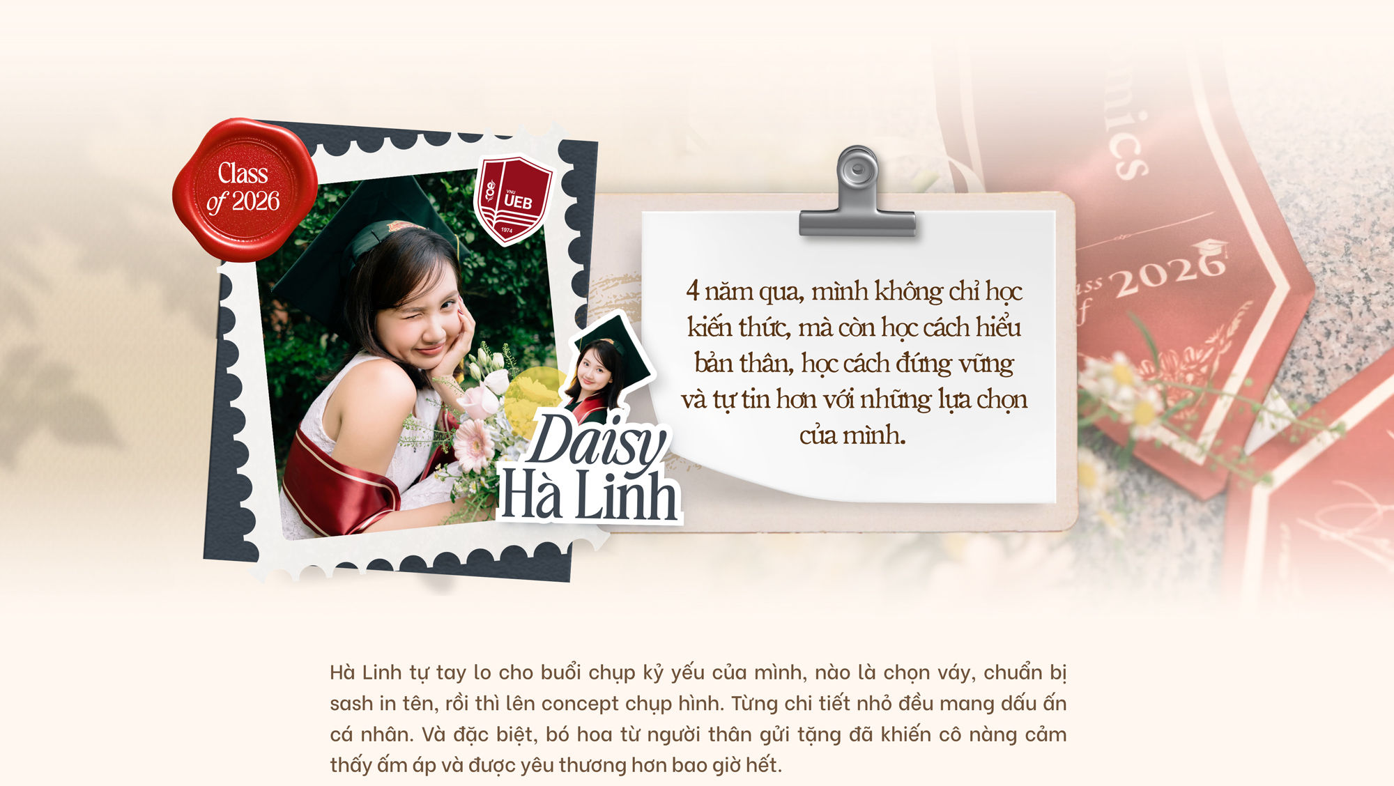 Bốn năm qua, mình không chỉ học kiến thức, mà còn học cách hiểu bản thân