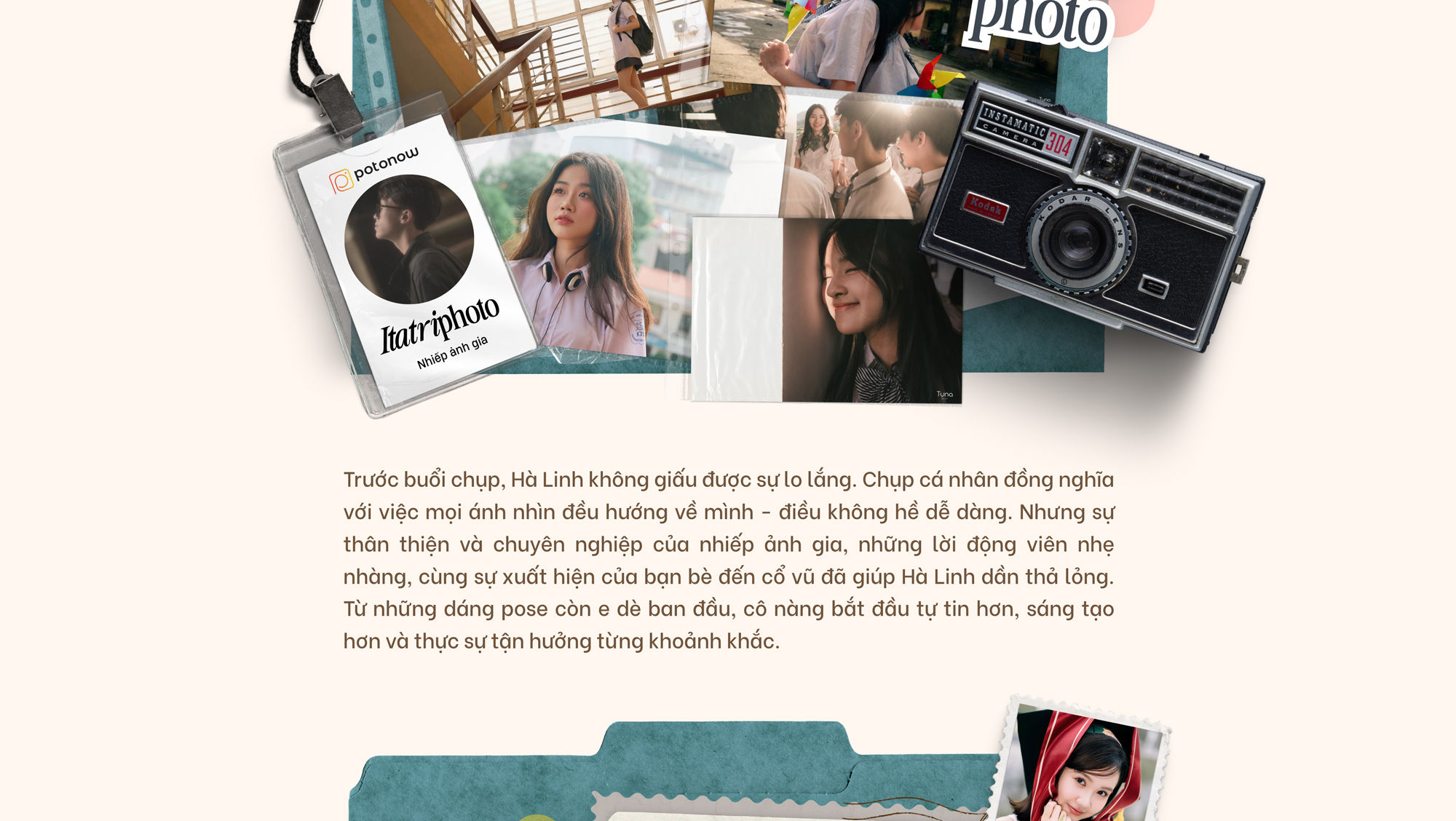 Trước buổi chụp, Hà không giấu nổi sự lo lắng